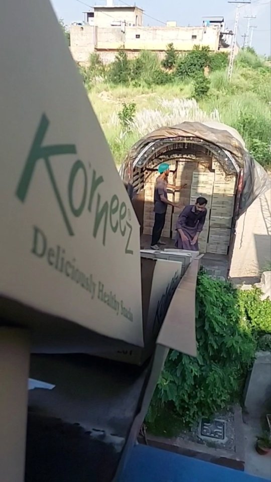 Korneez cartons being loaded for delivery